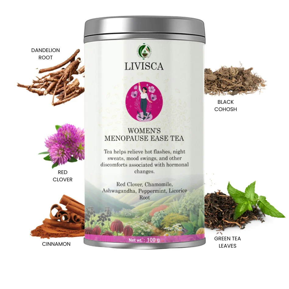Livisca Herbal MenopauseEase Tea | Women’s Wellness & Hormone Care
